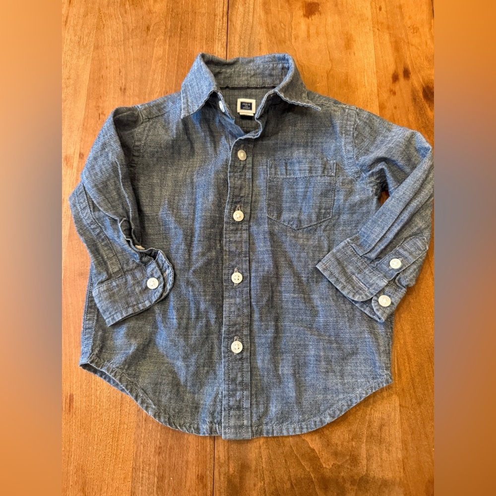 Janie and Jack Blue Button Down Kids Shirt